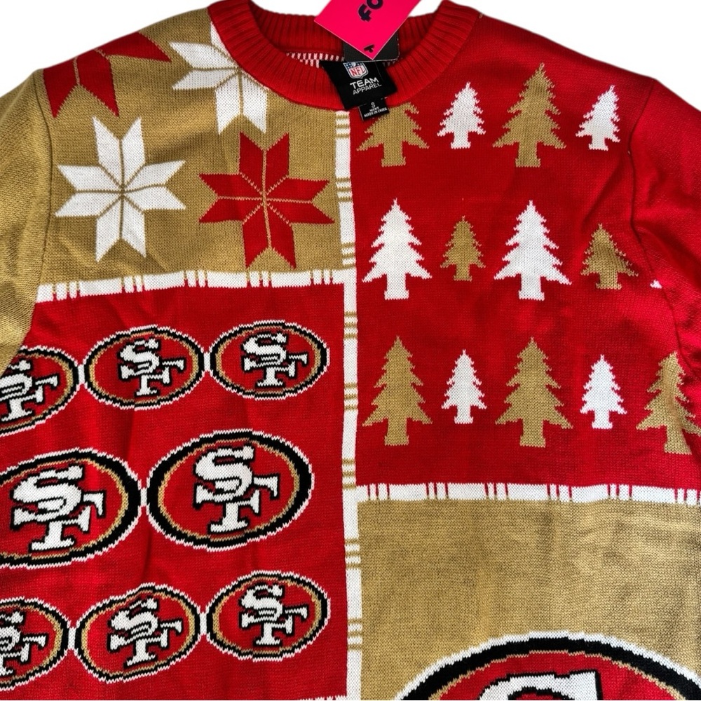 San Francisco 49ers FOCO NFL Busy Block Ugly Sweater Size S NWT - Picture 4 of 8